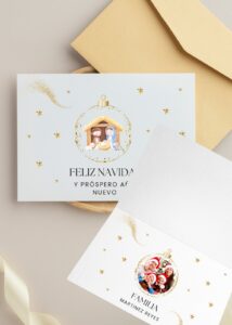 Tarjeta Navidad física o digital para saludar a tus seres queridos, además son personalizables con textos e imágenes.