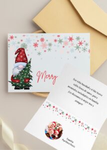 Tarjeta Navidad física o digital para saludar a tus seres queridos, además son personalizables con textos e imágenes.